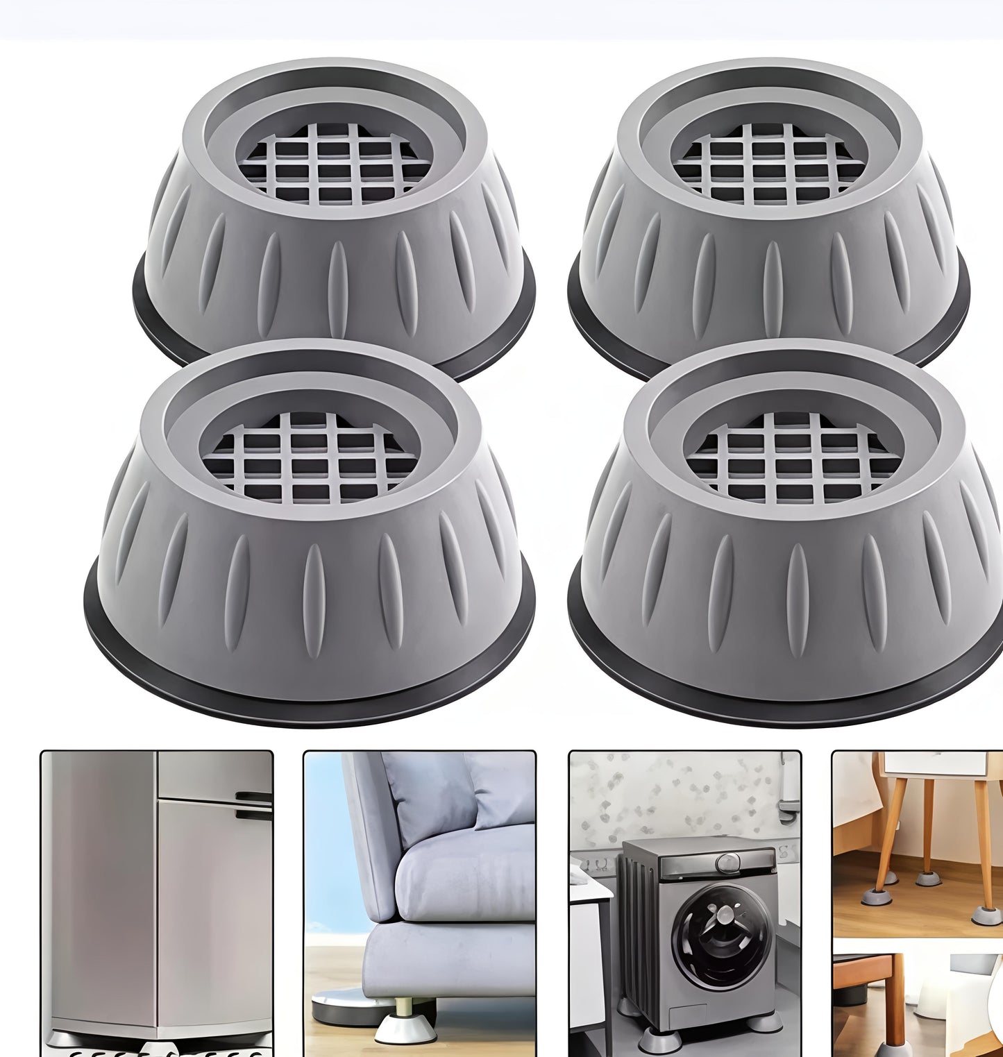 Anti Vibration Pads for Washing Machine Washing Machine Feet Pads Shock Absorber Cancelling Washer Support, Washing Machine Anti Vibration Pad Heightening Pads with Suction Cup (4 pcs)